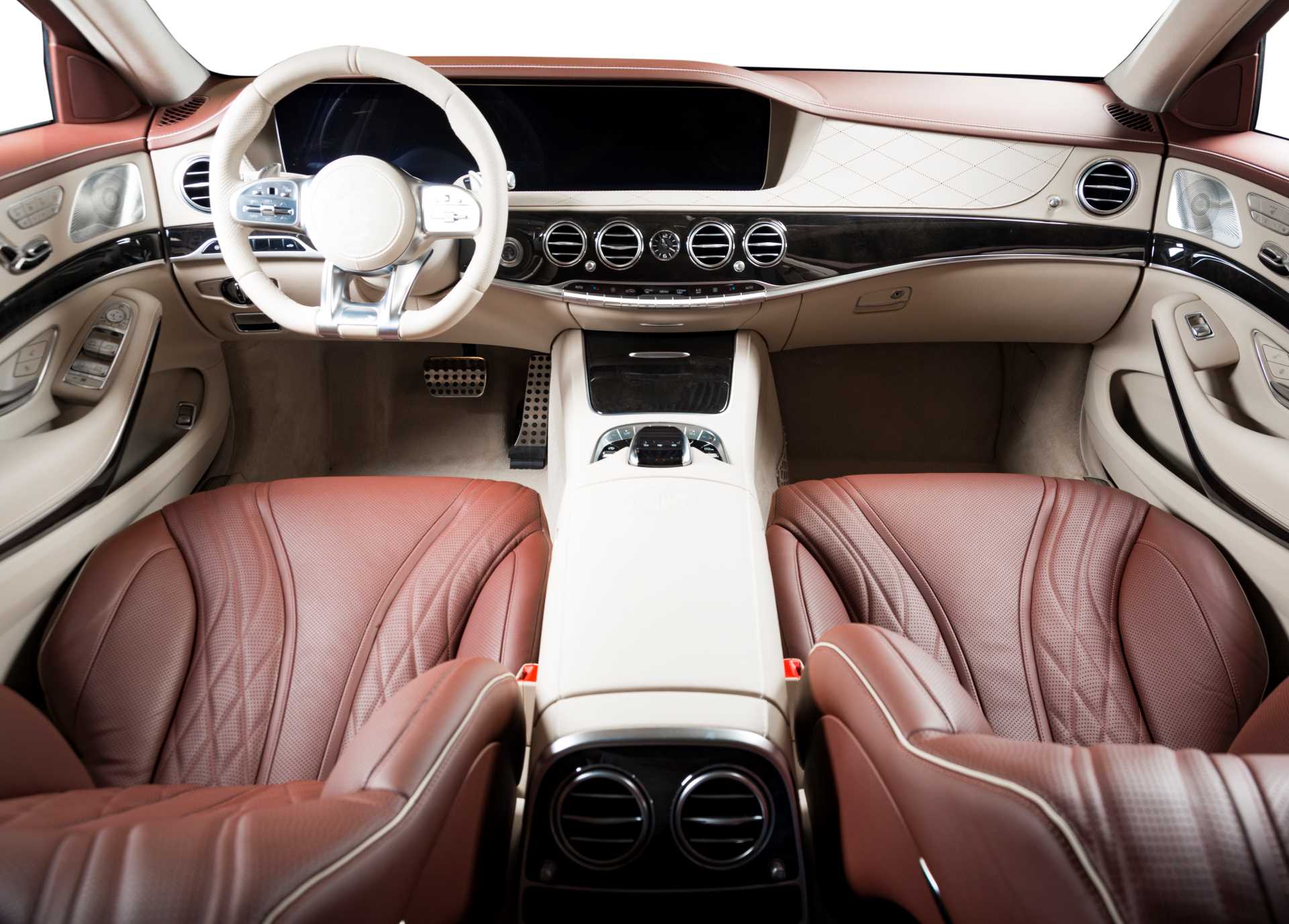 Interior of a modern luxury car | Featured image for the Luxury Car Tax Explained blog from Fido Finance.